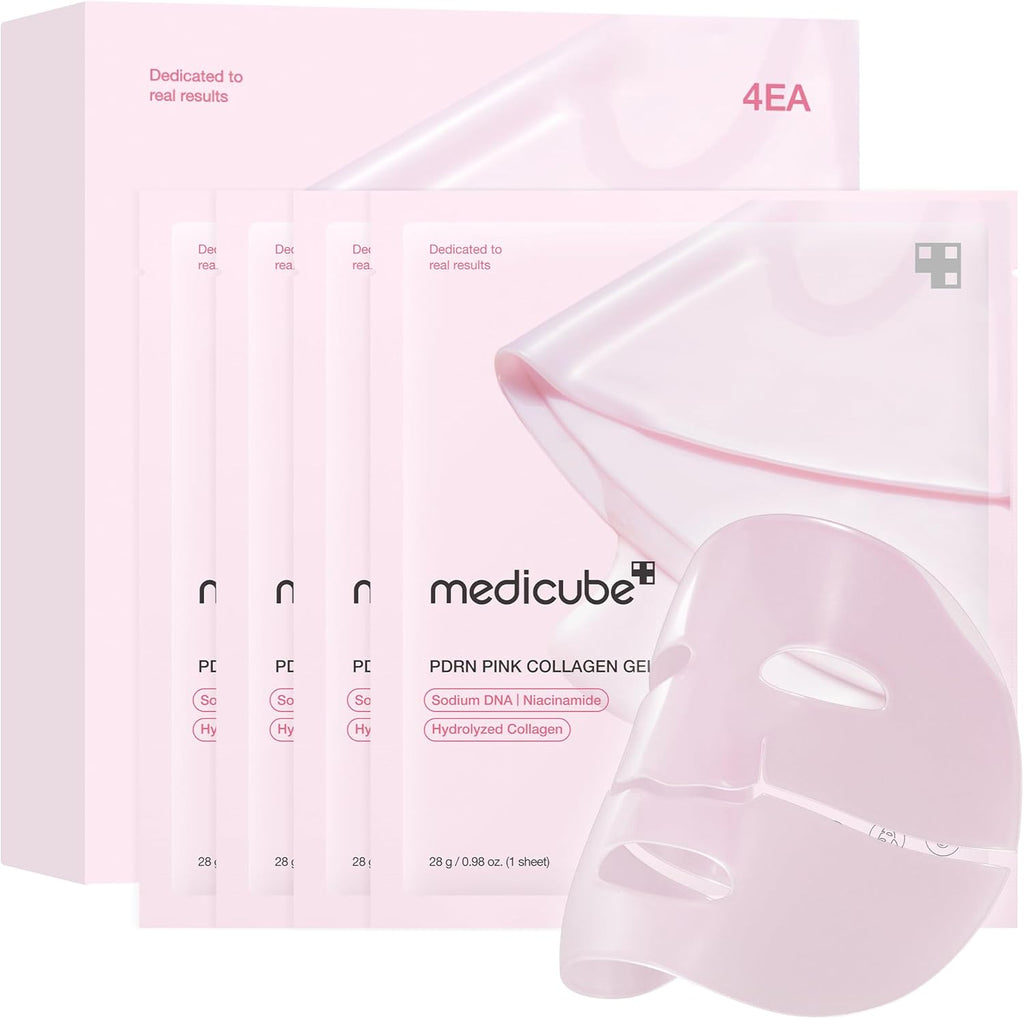 Salmon DNA PDRN Pink Collagen Jelly Gel Mask | Overnight Face Mask for Glass Glow Skin- Elasticity, Hydrating, Firming and Moisturising | Korean Skincare, 28G, 4Ea