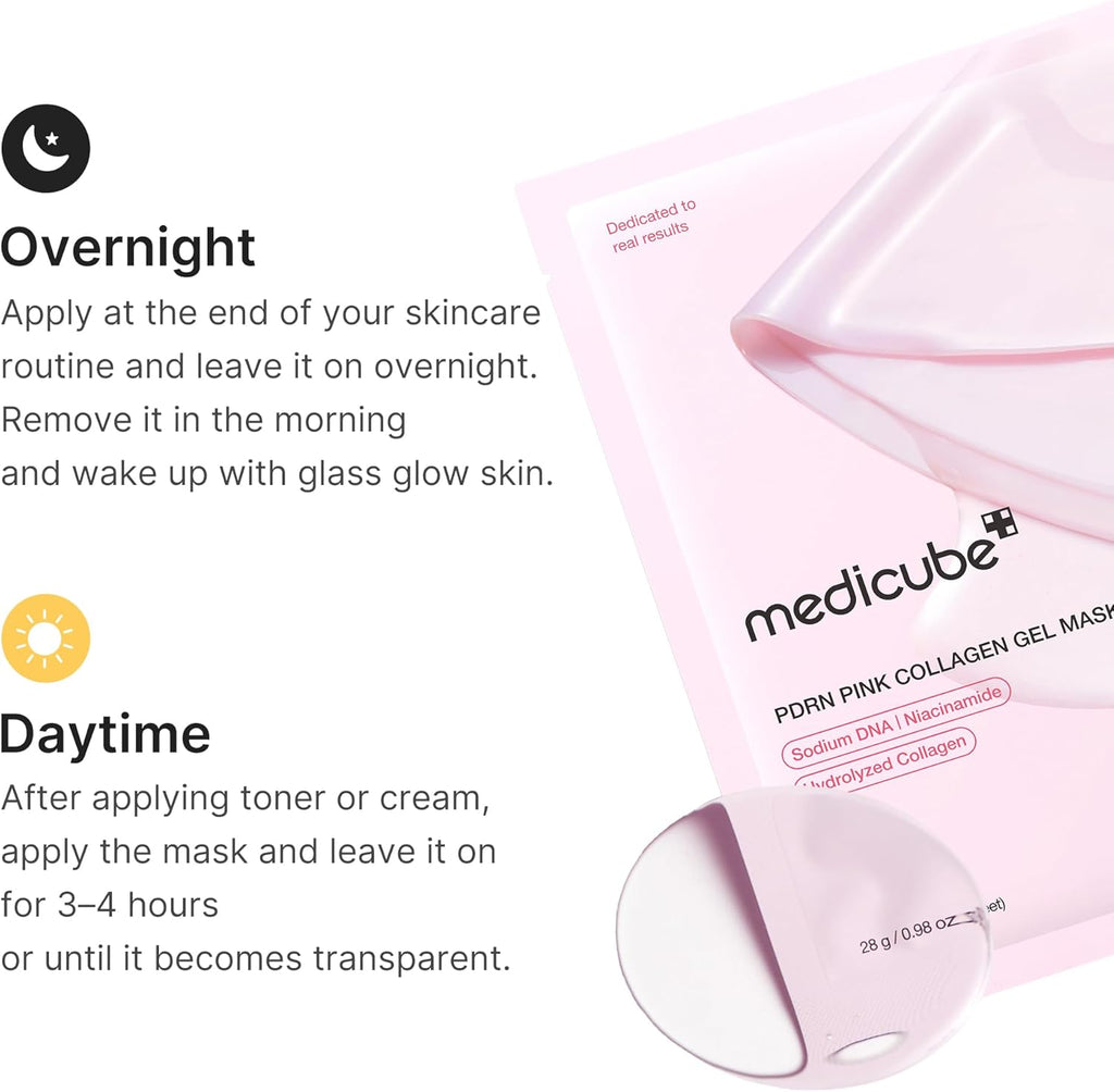 Salmon DNA PDRN Pink Collagen Jelly Gel Mask | Overnight Face Mask for Glass Glow Skin- Elasticity, Hydrating, Firming and Moisturising | Korean Skincare, 28G, 4Ea