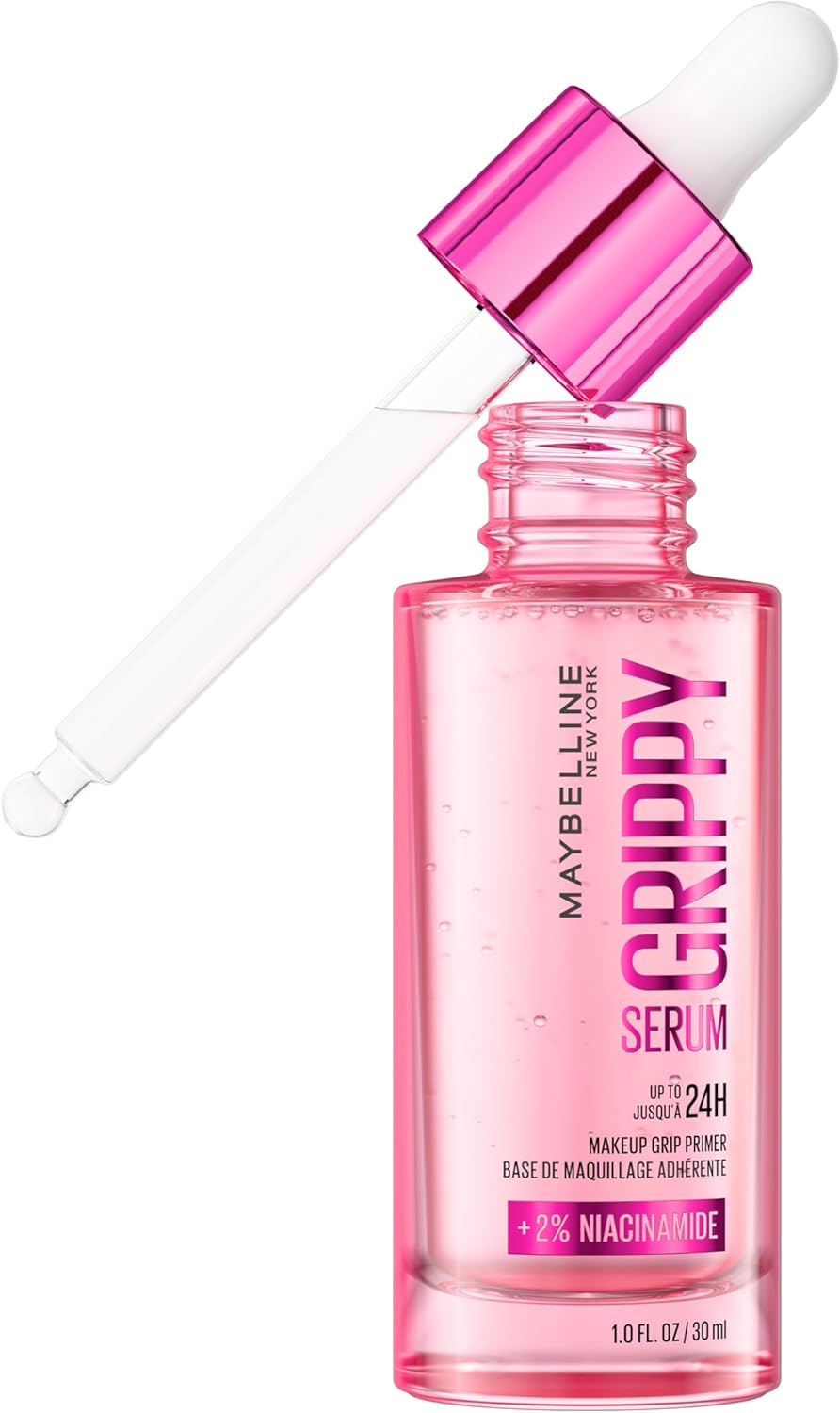 New York Grippy Serum Makeup Primer, Glides on like a Serum, up to 24H Wear, Instantly Plumps & Hydrates Skin, +2% Niacinamide, Water-Based Formula, Suitable for All Skin Types (30Ml)