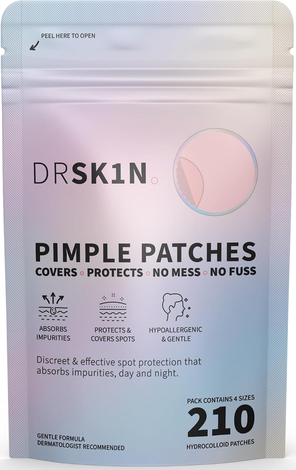 Pimple Patches Invisible Spot Patches - Day & Night Acne Treatment, Clear Spot Remover - 210 Hydrocolloid Patches - Korean Spot Treatment Blemish & Pimple Stickers (Original 210 (1Pack))