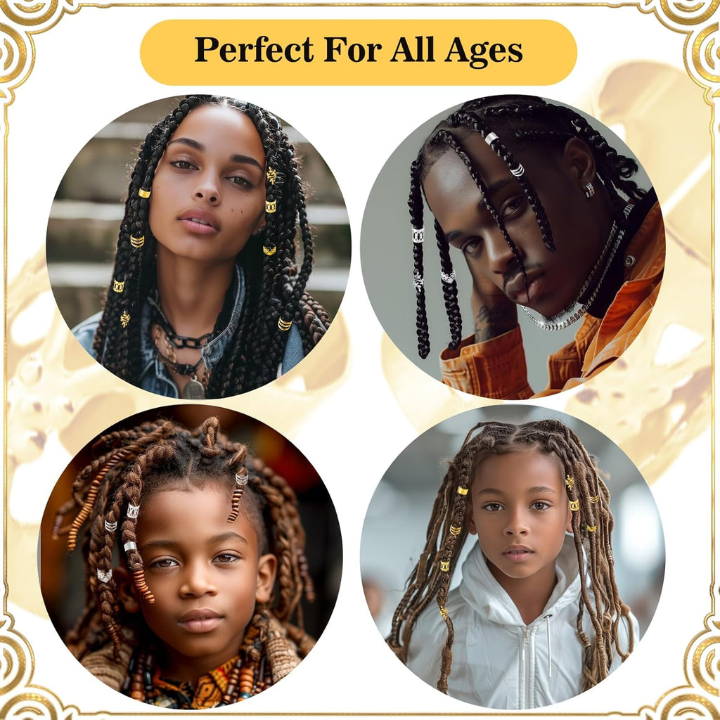 80 Pcs Hair Jewelry for Braids,Gold Hair Cuffs Dreadlock Accessories,Adjustable Hair Rings Braid Decorations for Women (80Pcs-Gold, Style1)
