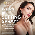 L'Oréal Paris Setting Spray, Infallible 3-Second Makeup Setting Spray Mist for Face, up to 36 Hour Makeup Wear, Fixing Spray, Waterproof and Sweatproof, Transfer-Proof and Non-Sticky 75Ml