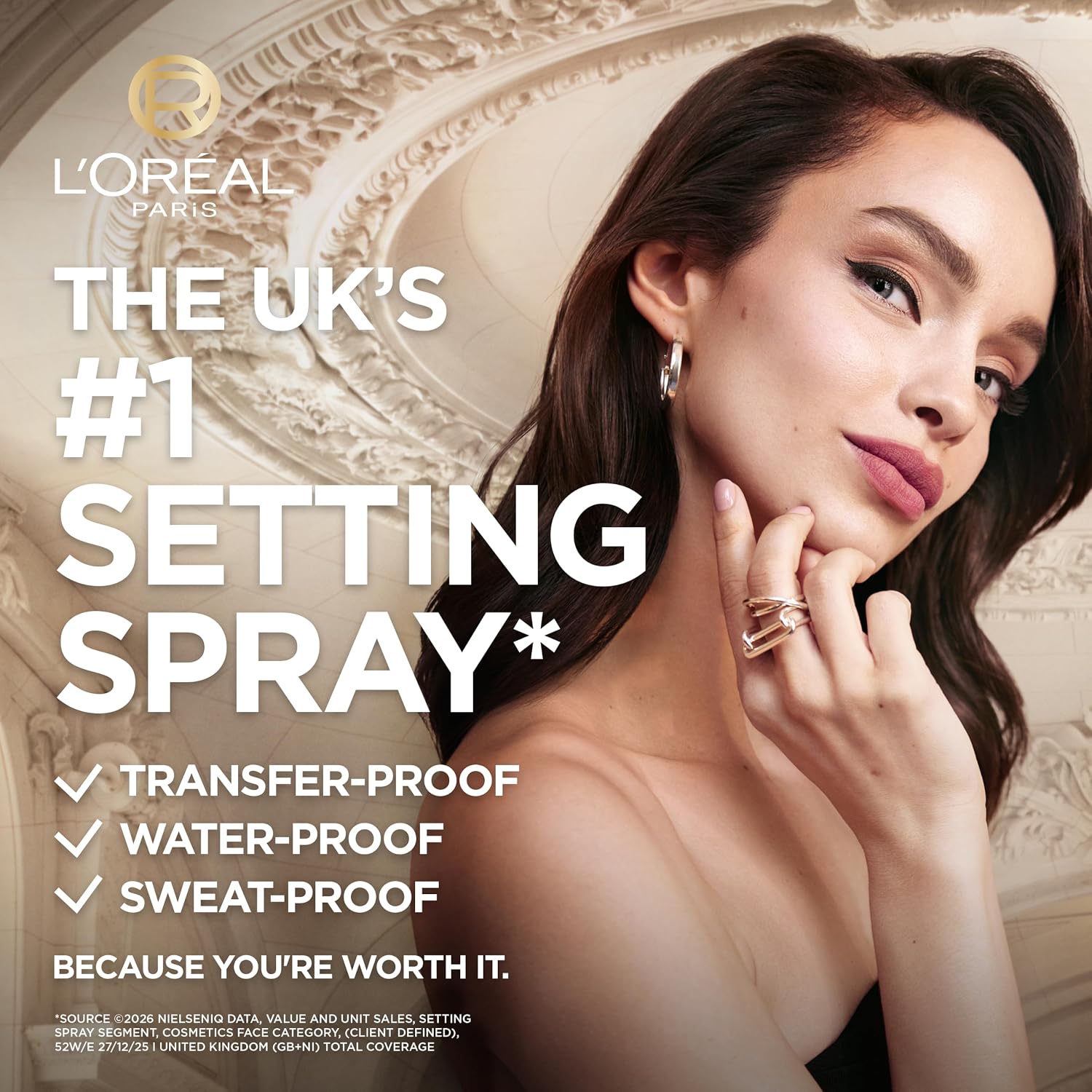L'Oréal Paris Setting Spray, Infallible 3-Second Makeup Setting Spray Mist for Face, up to 36 Hour Makeup Wear, Fixing Spray, Waterproof and Sweatproof, Transfer-Proof and Non-Sticky 75Ml