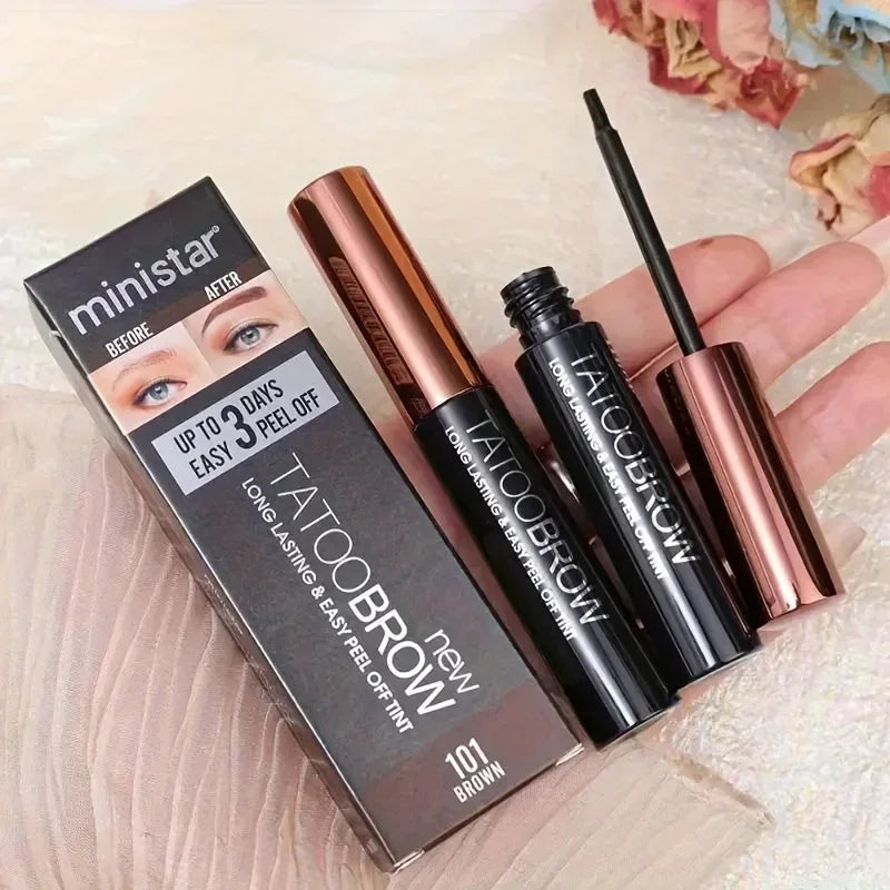 1Pc Tattoo Peel off Eyebrow Gel Tint, Semi Permanent Brow Tint, Waterproof, Transfer-Proof, for Fuller & Defined Looking Brows