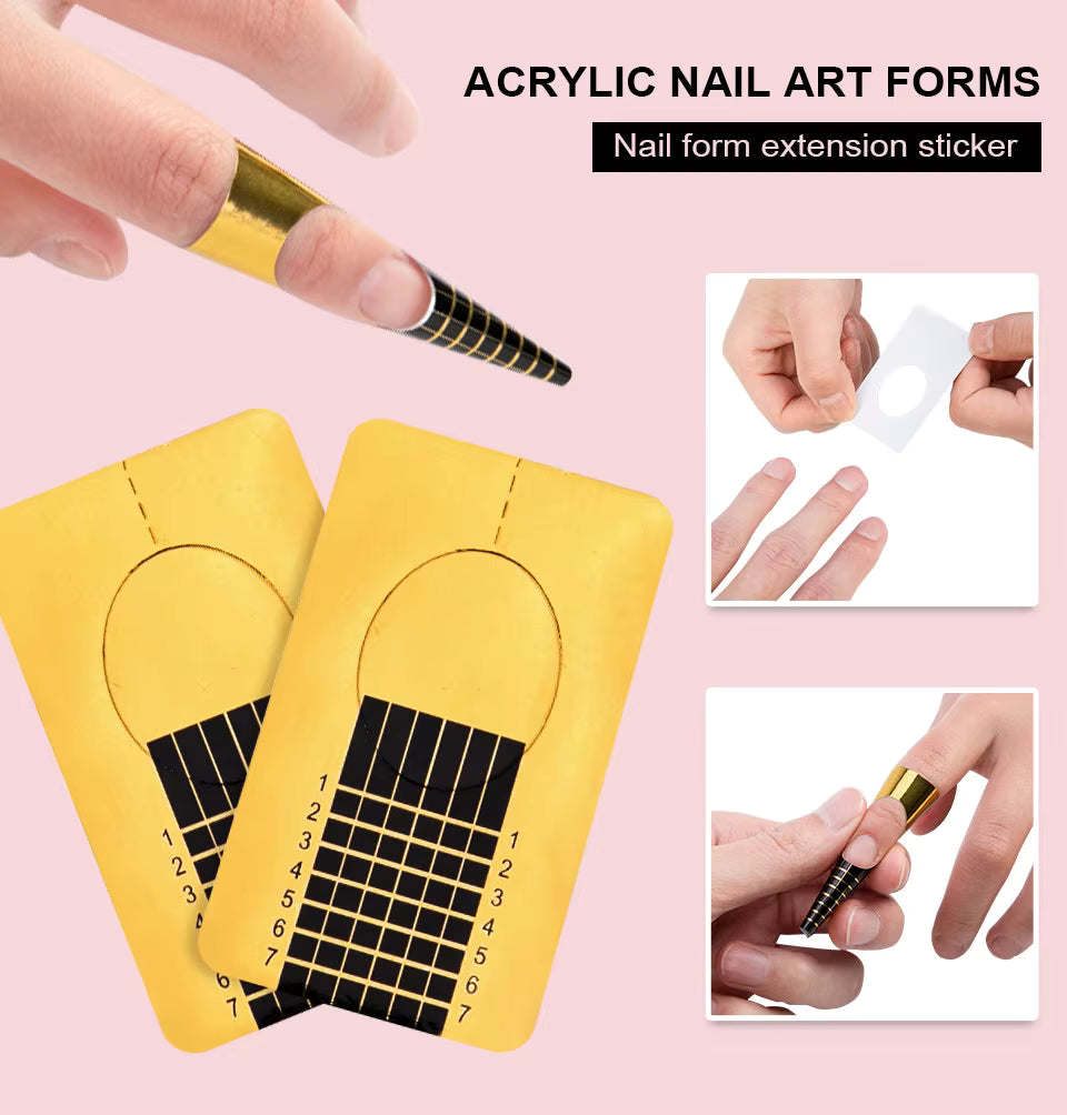 Nail Acrylic Powder and Liquid Monomer Nails Art Decoration for Manicure Set Kit Crystal Nail Glitter 3D Nail Tips Carving Tools