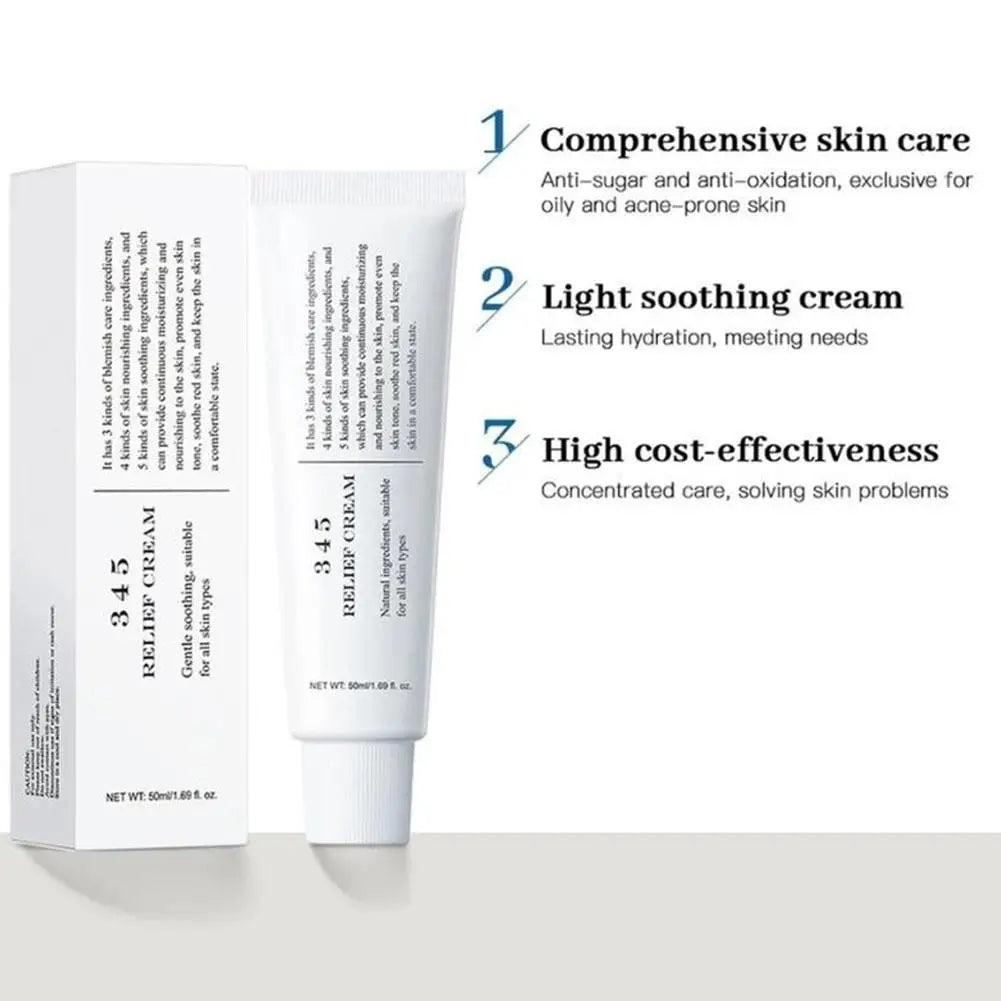 345 Antioxidant Nourishing Cream Repairs Weakened Barrier Soothes Acne Skin and Supplies Deep Hydrating Nourishment