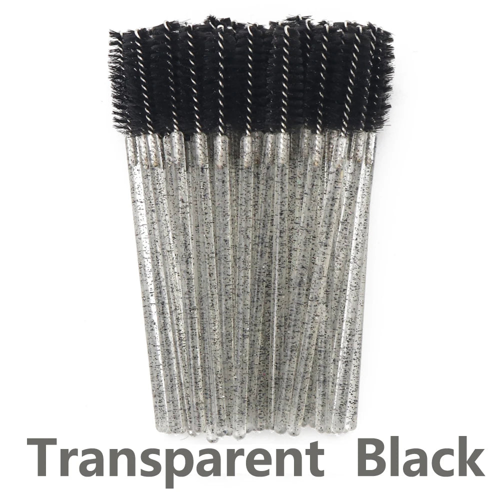 50Pcs Disposable Eyelash Brush Soft Head Crystal Eyebrow Brush Lash Extension Brush Mascara Wand Makeup Tool