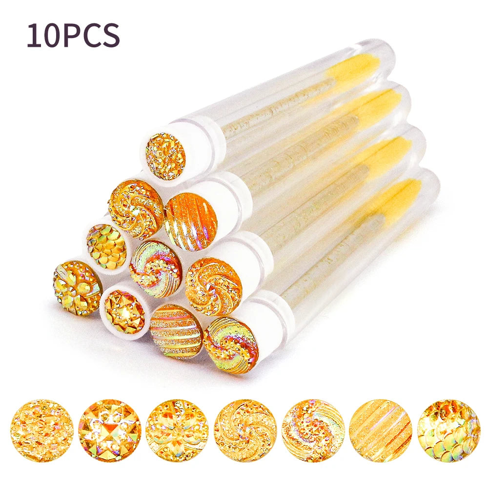 10/50Pcs Disposable Eyelash Brush Reusable Eyelashes Brush Tube Mascara Wands Tubes Dust-Proof Lash Spoolies Storage Makeup Tool