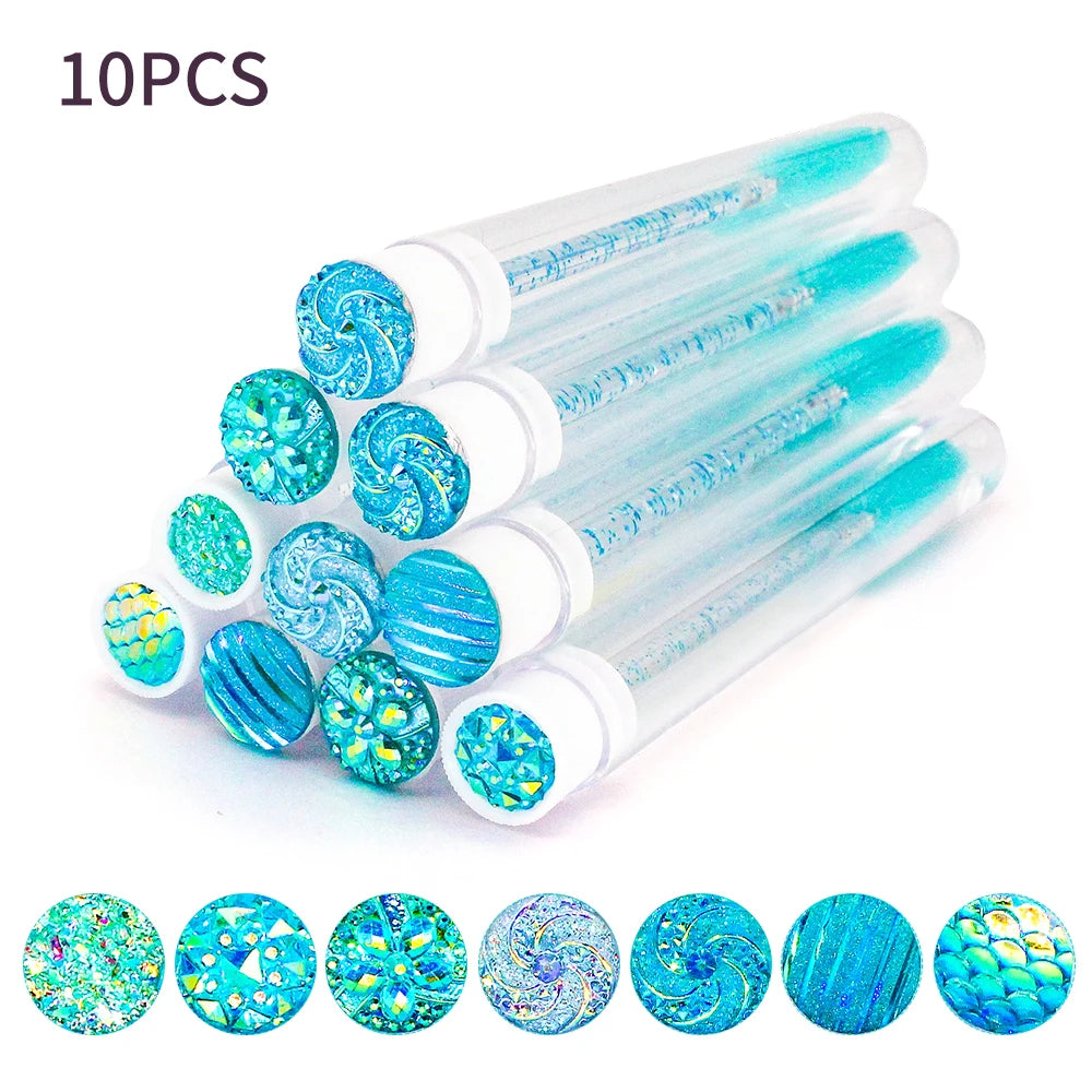 10/50Pcs Disposable Eyelash Brush Reusable Eyelashes Brush Tube Mascara Wands Tubes Dust-Proof Lash Spoolies Storage Makeup Tool