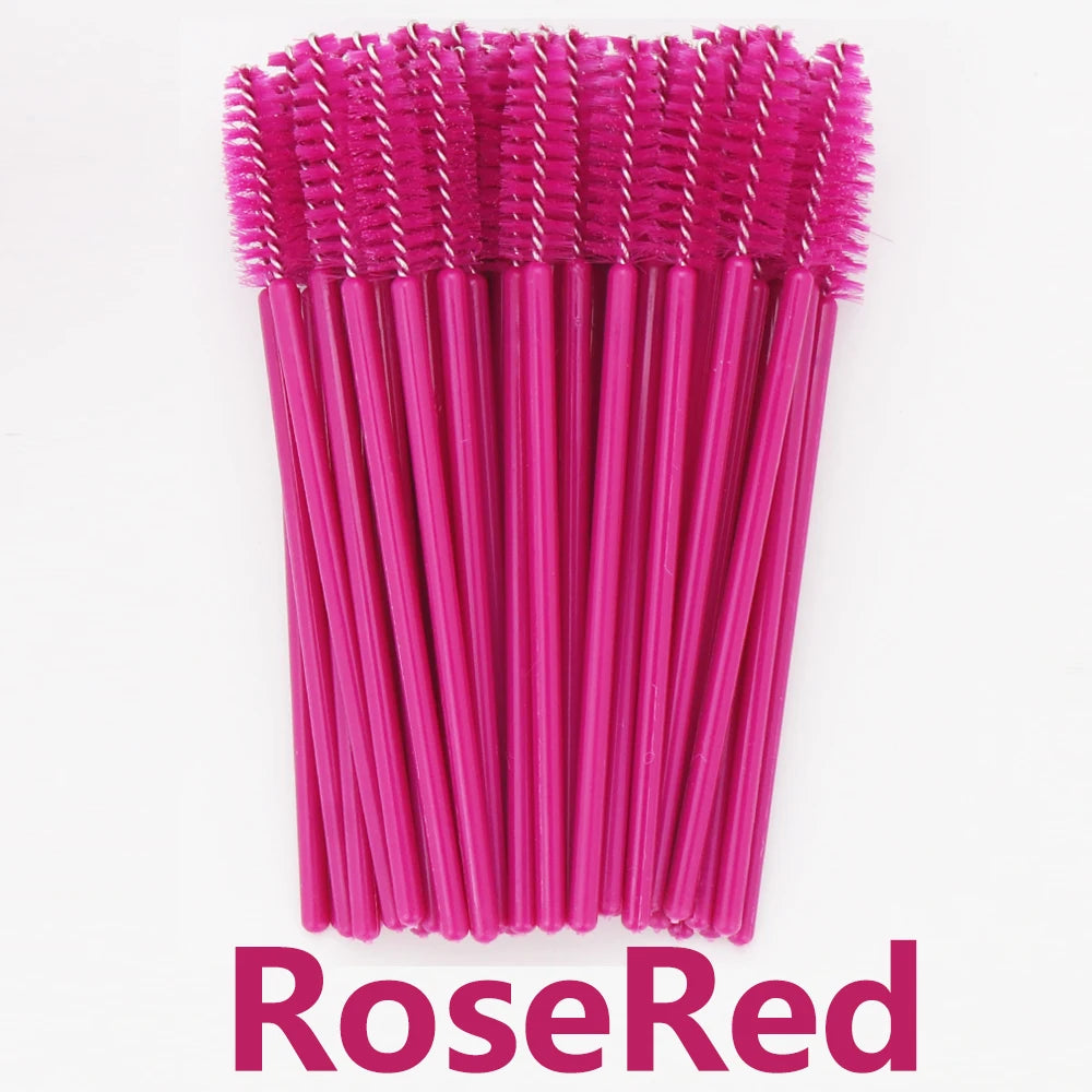 50Pcs Disposable Eyelash Brush Soft Head Crystal Eyebrow Brush Lash Extension Brush Mascara Wand Makeup Tool