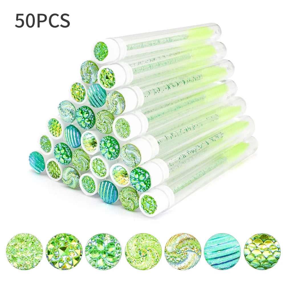 10/50Pcs Disposable Eyelash Brush Reusable Eyelashes Brush Tube Mascara Wands Tubes Dust-Proof Lash Spoolies Storage Makeup Tool