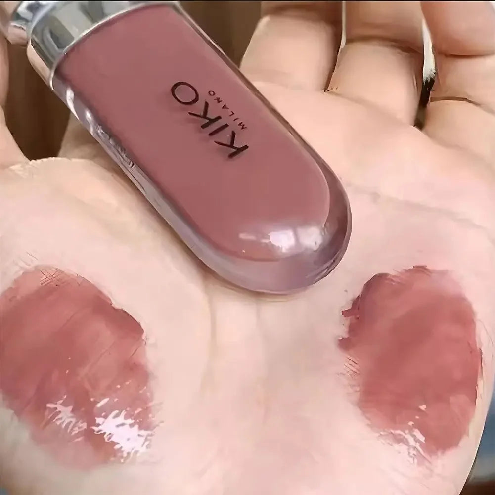 Original  3D Mirror Lip Glaze Waterproof Non Fading and Non Stick Cup Gentle Bean Paste Color Fine Shiny Point Charm Red