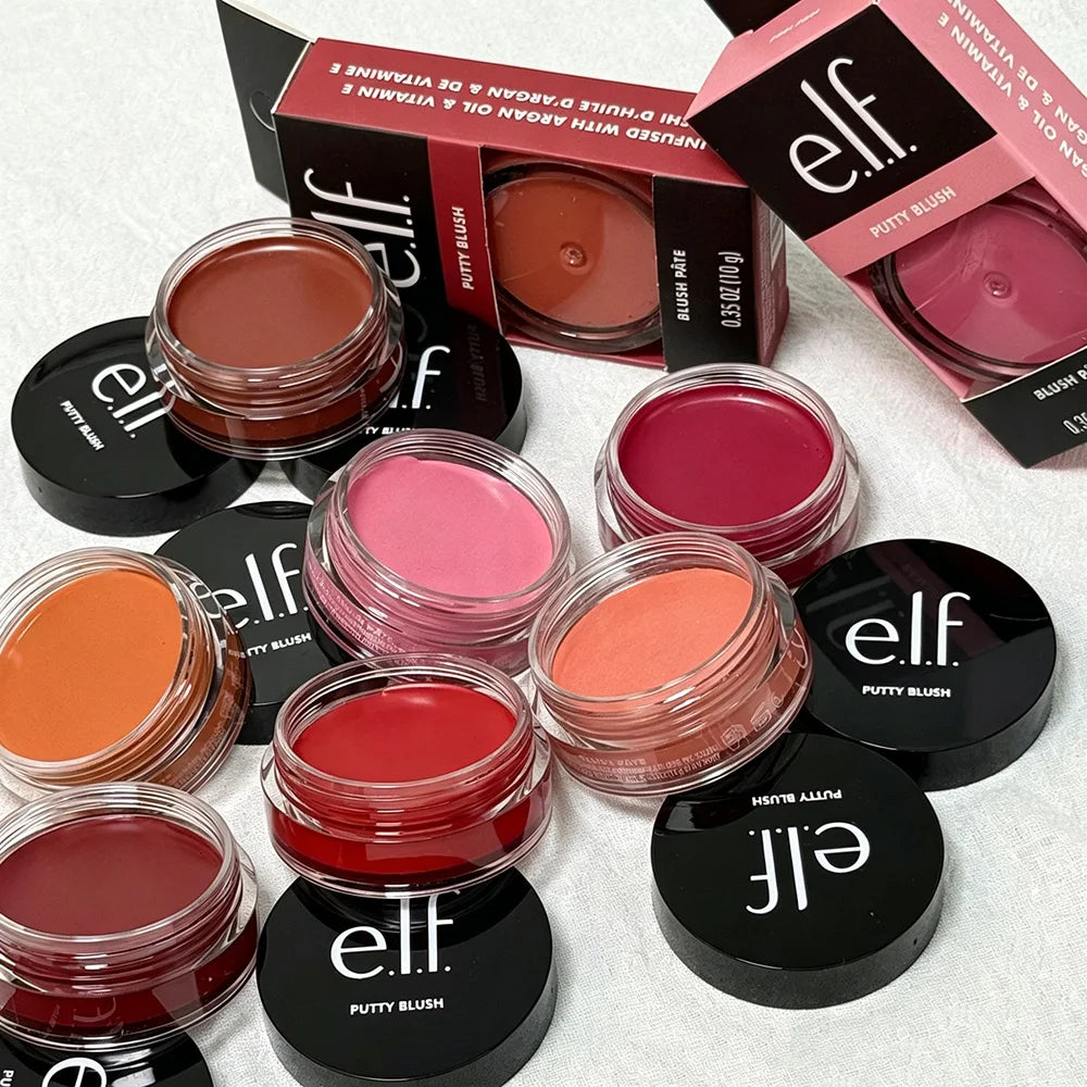 Elf Putty Blush, Single Matte Cream Blush, Dual-Use as Cream Eyeshadow, Natural Soft Tone for Effortless Everyday Facial Makeup