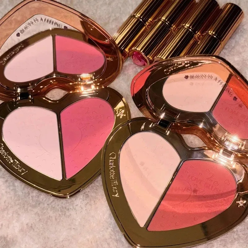 Brightening Oil-Control Powder Compact Delicate and Long-Lasting Silky Dual-Color Blush to Contour the Face
