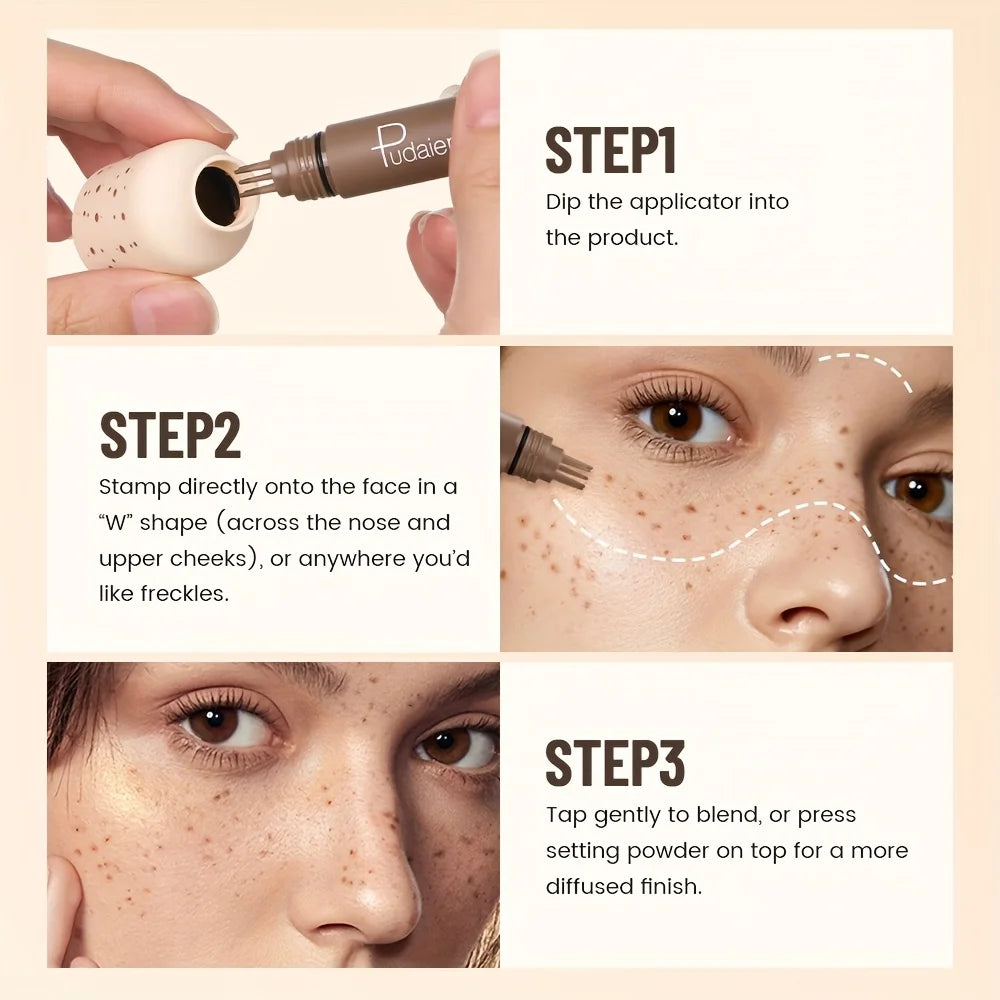 Freckle Stamp Makeup Pen Waterproof, Natural Look Dot Freckles, Long Lasting, Sweatproof, Beginner Friendly