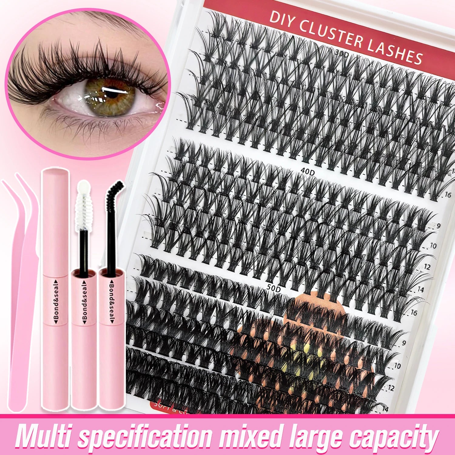 320/600/790 Cluster Lashes Kit – Daily & Party Essential with Mix-And-Match Lengths! Perfect for Effortless Glam Anytime