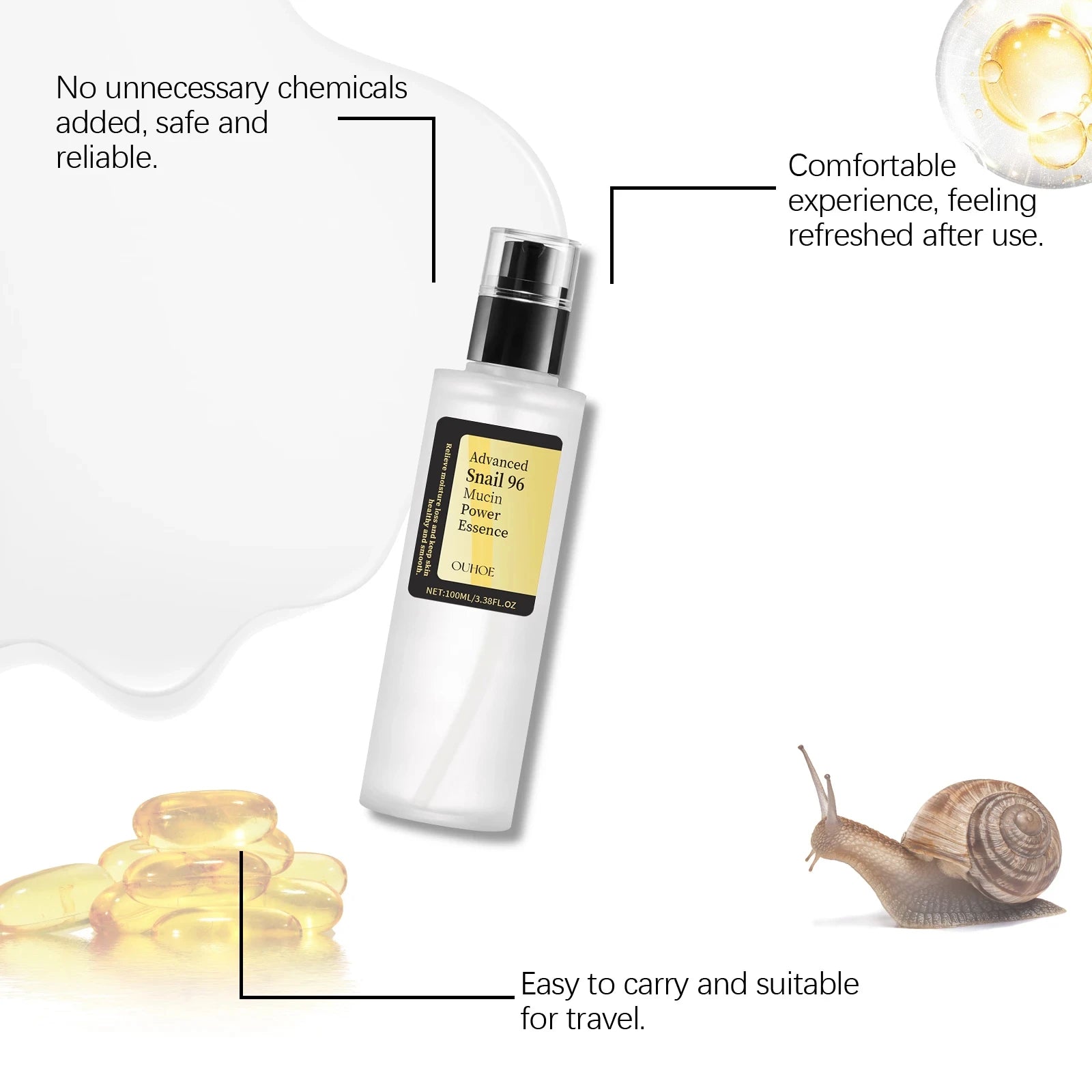Snail 96 Mucin Power Essence Fading Fine Lines Moisturizing Lifting Firming Smoothing Nourishin Brightening Skin Care