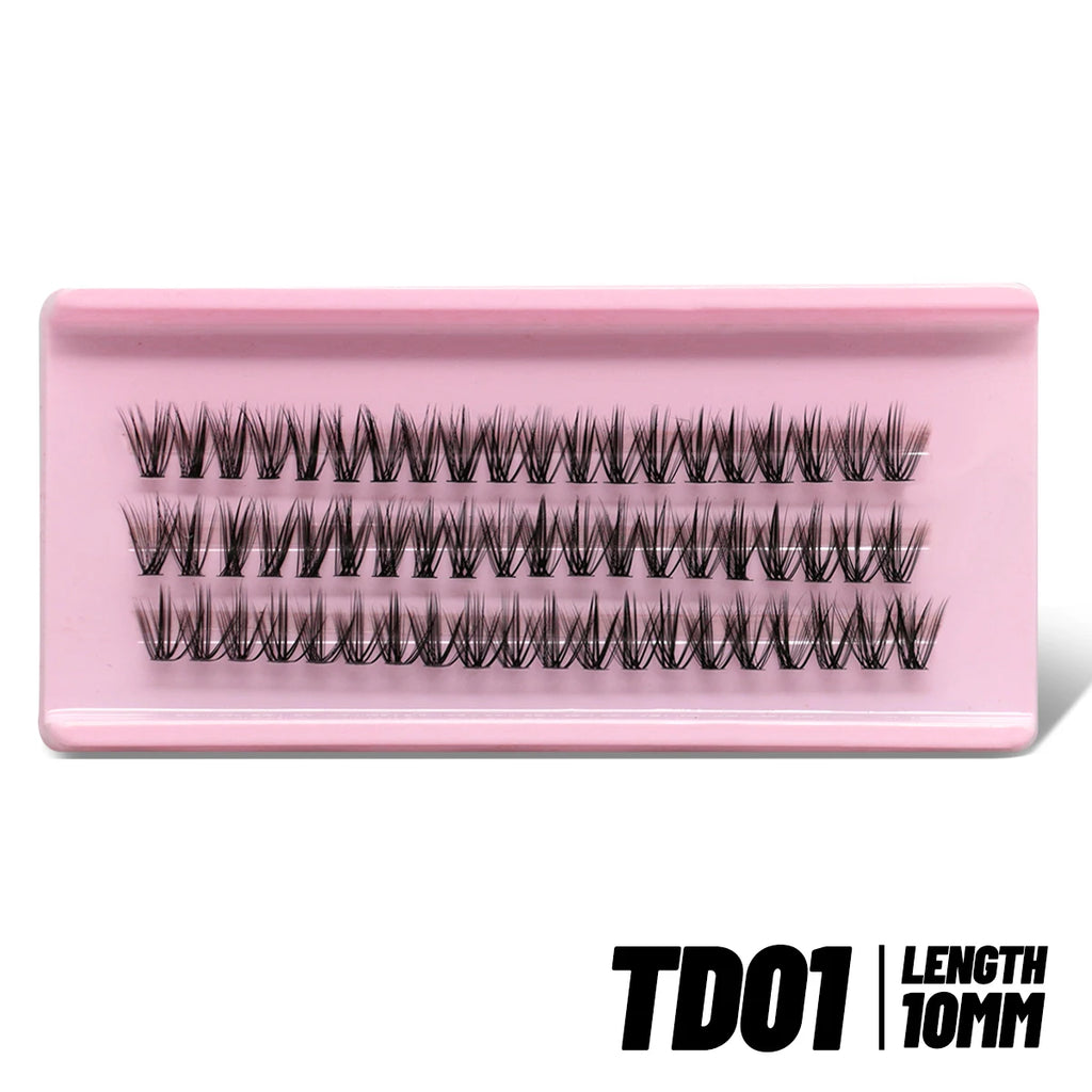 GROINNEYA Lashes Clusters Cat Eyelashes Wispy Individual Lashes Extensions Volume Fluffy Clusters Lashes DIY Eyelashes Makeup
