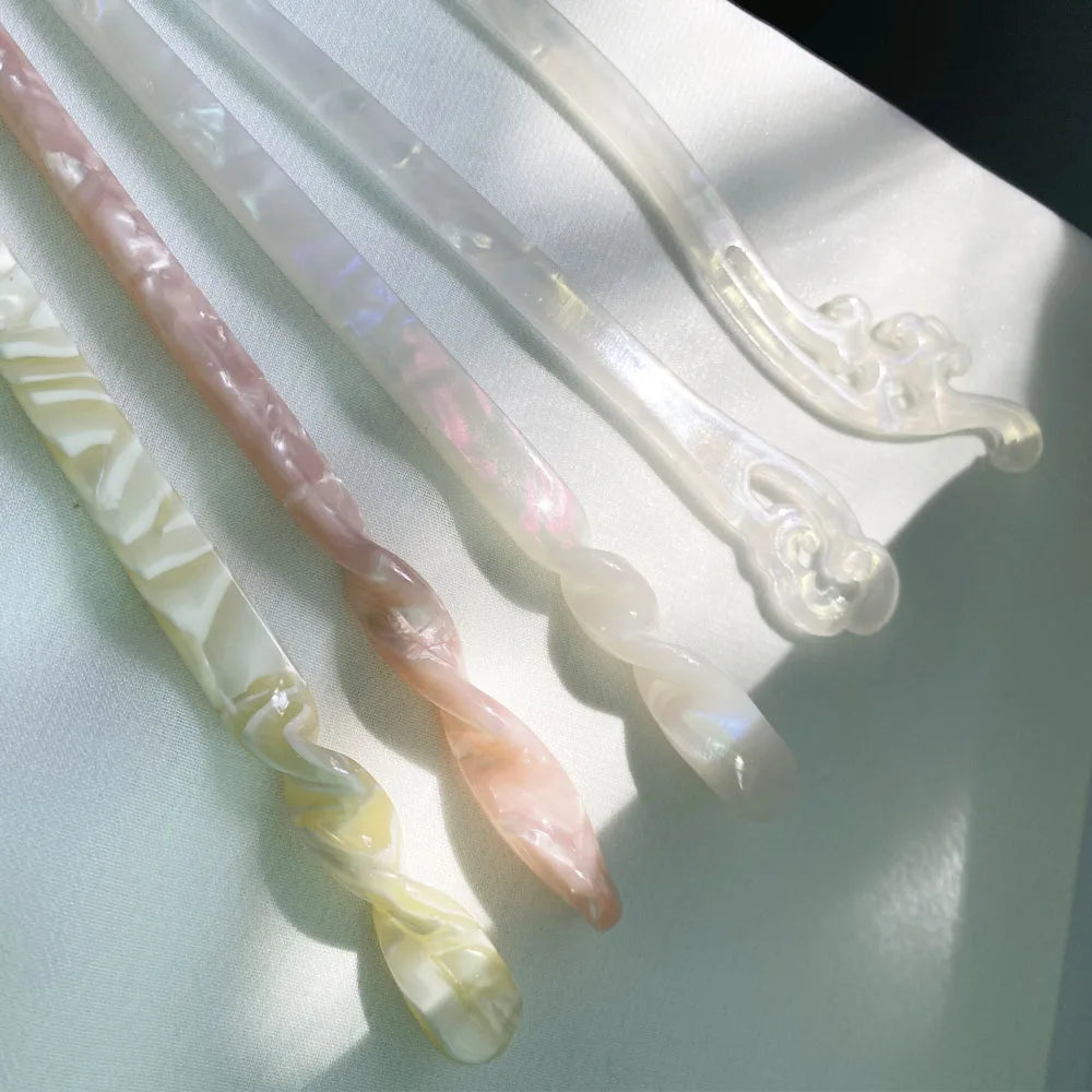 3/5Pcs Chinese Style Hair Sticks Vintage Acetate Resin Chopstick Women Hairpins Hair Clip Pin Headwear Wedding Hair Accessories