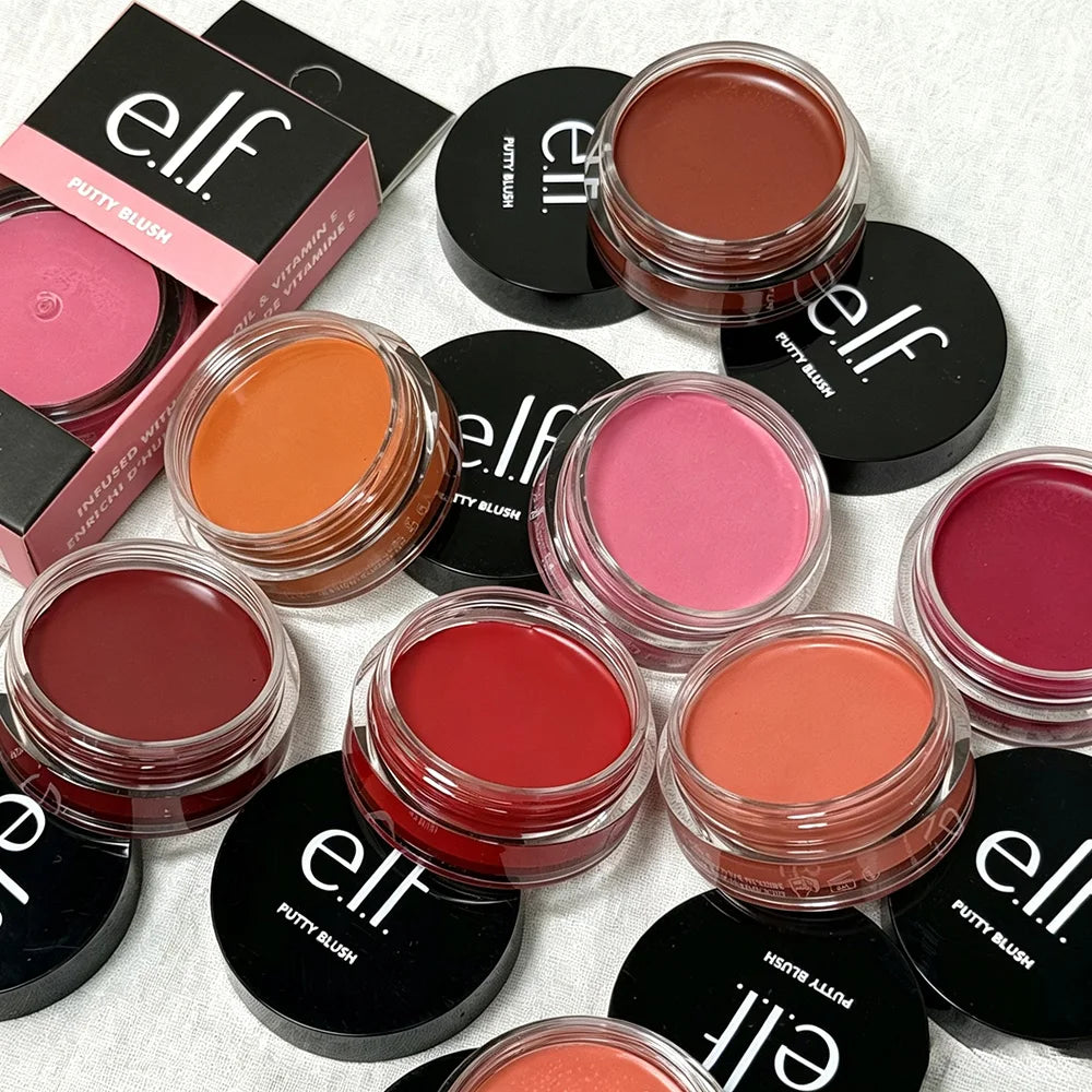 Elf Putty Blush, Single Matte Cream Blush, Dual-Use as Cream Eyeshadow, Natural Soft Tone for Effortless Everyday Facial Makeup
