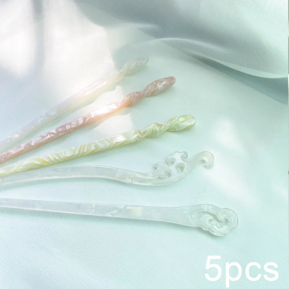 3/5Pcs Chinese Style Hair Sticks Vintage Acetate Resin Chopstick Women Hairpins Hair Clip Pin Headwear Wedding Hair Accessories