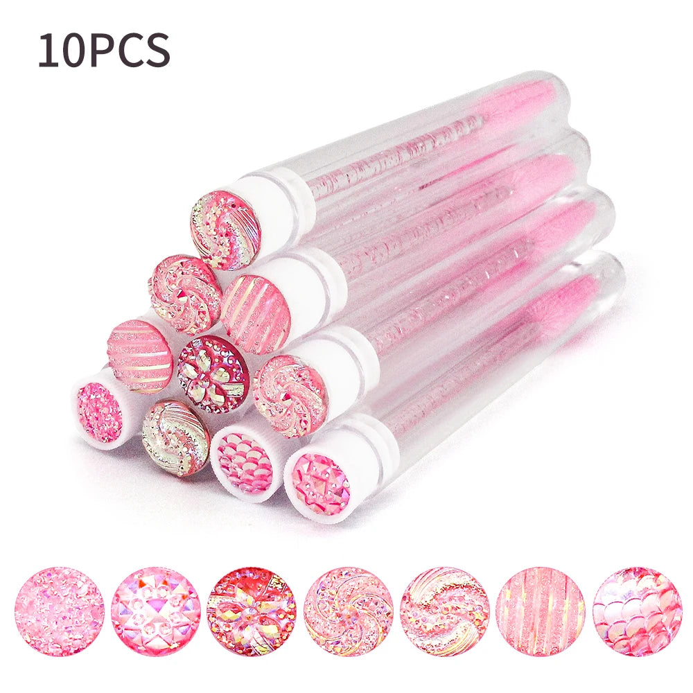 10/50Pcs Disposable Eyelash Brush Reusable Eyelashes Brush Tube Mascara Wands Tubes Dust-Proof Lash Spoolies Storage Makeup Tool