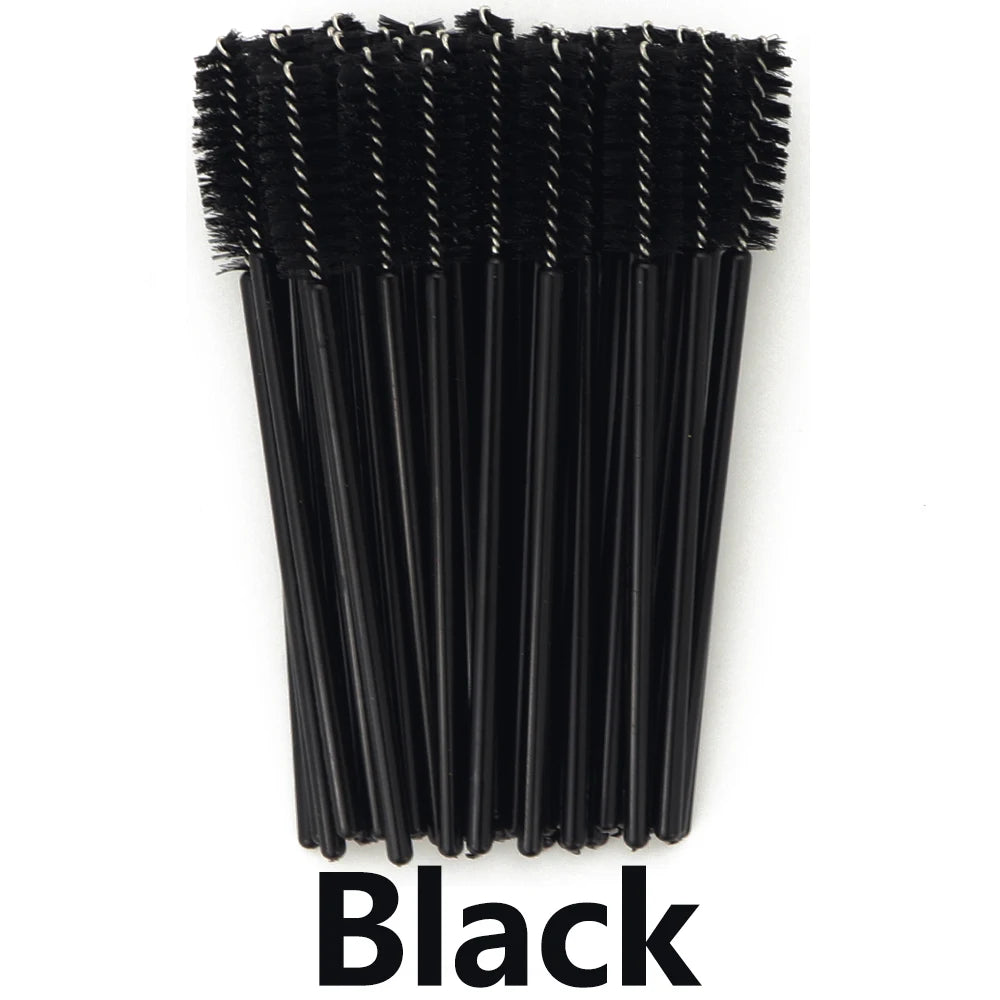 50Pcs Disposable Eyelash Brush Soft Head Crystal Eyebrow Brush Lash Extension Brush Mascara Wand Makeup Tool