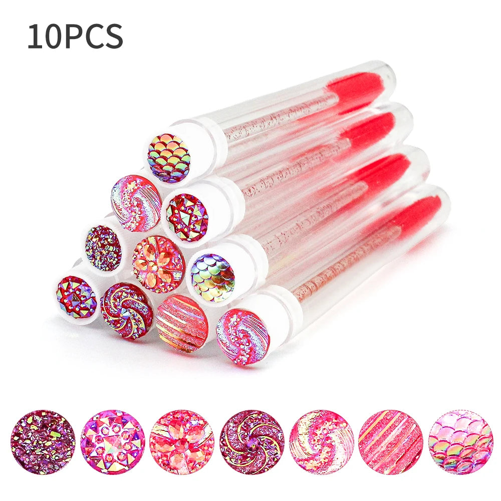 10/50Pcs Disposable Eyelash Brush Reusable Eyelashes Brush Tube Mascara Wands Tubes Dust-Proof Lash Spoolies Storage Makeup Tool