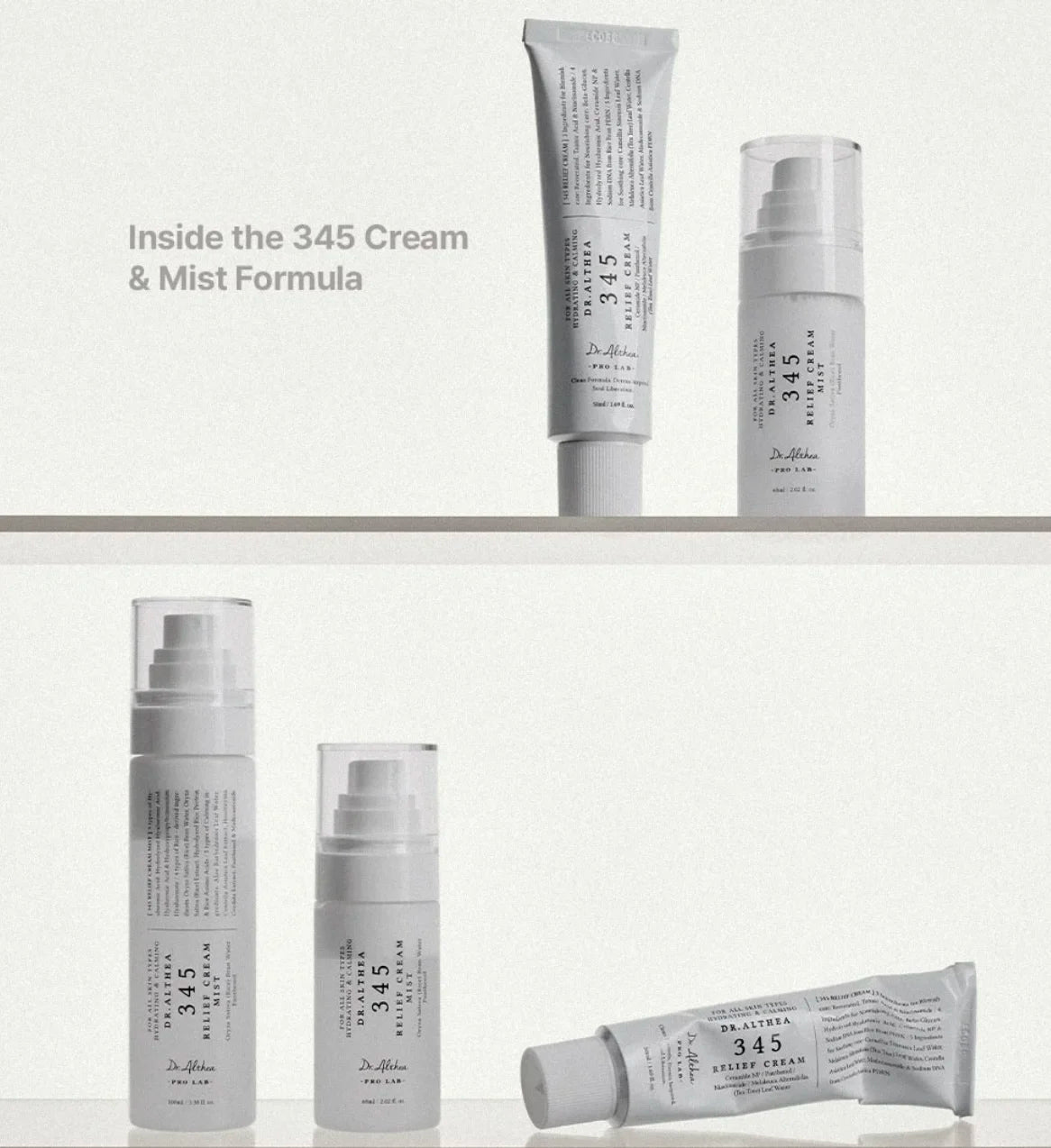 Original  345 Relief Cream Mist 147 Antioxidant Whitening Cream Moisturizing Intensive Repair Original Essence Mist