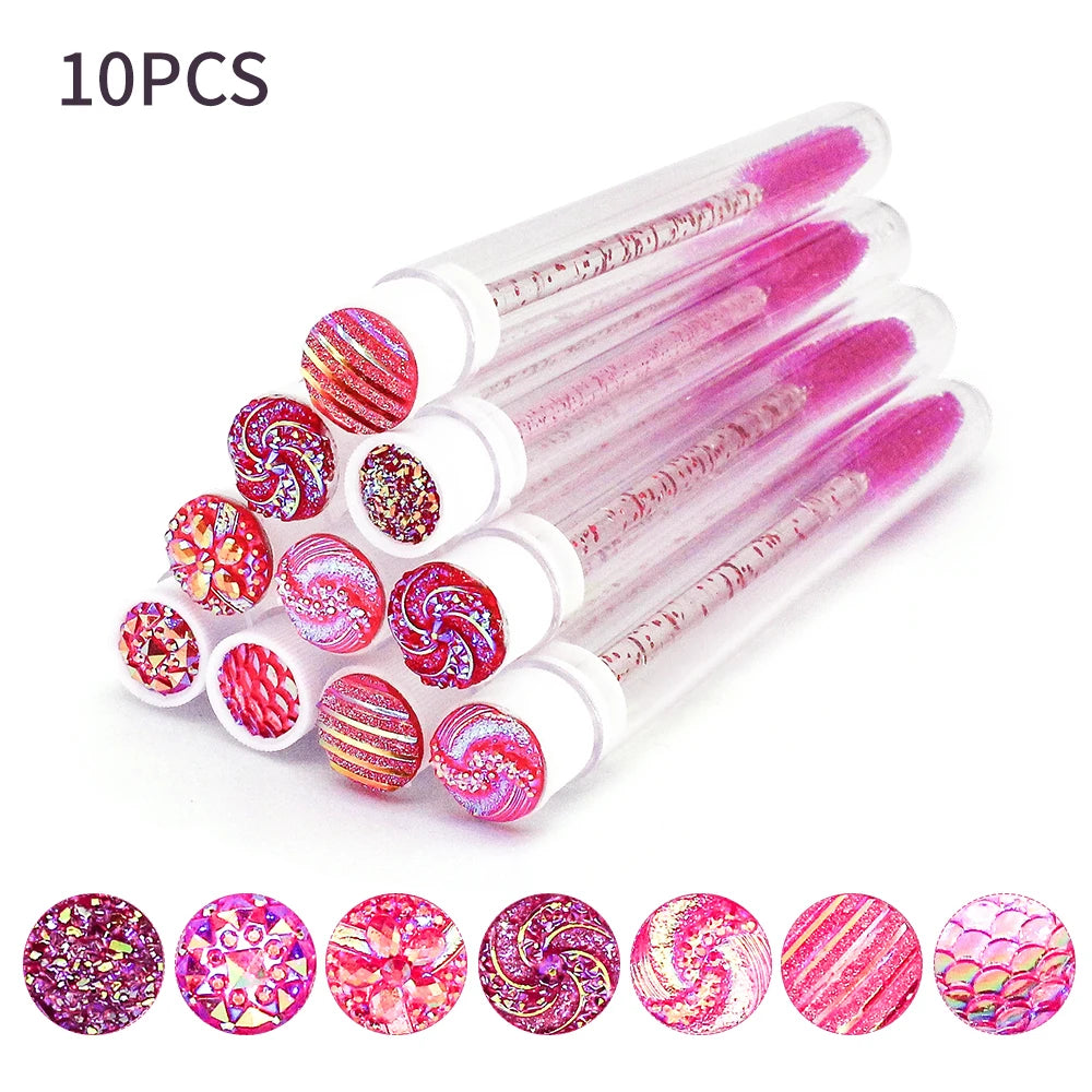 10/50Pcs Disposable Eyelash Brush Reusable Eyelashes Brush Tube Mascara Wands Tubes Dust-Proof Lash Spoolies Storage Makeup Tool
