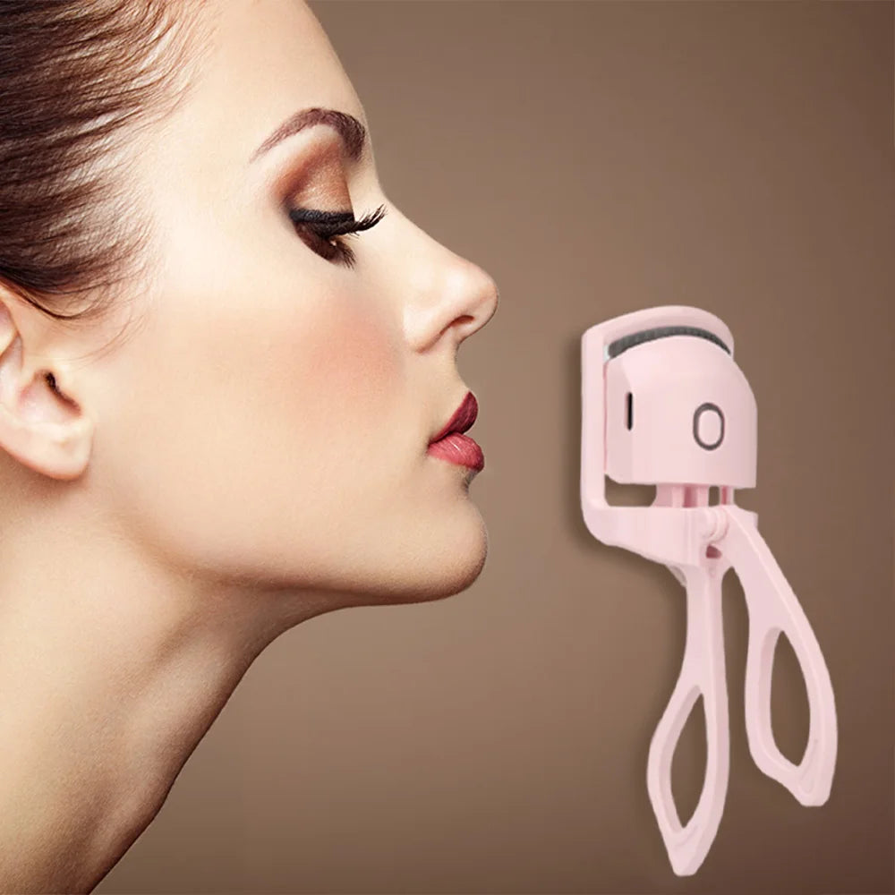 Portable Heated Eyelash Curler Electric Eyelash Curler Quick Heating Adjustable for Long Lasting Curls Handheld for Home Travel