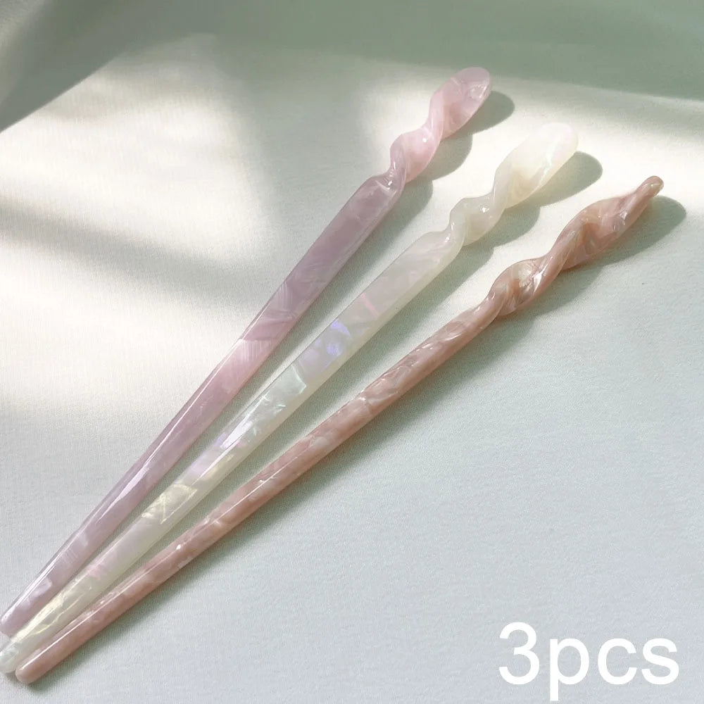 3/5Pcs Chinese Style Hair Sticks Vintage Acetate Resin Chopstick Women Hairpins Hair Clip Pin Headwear Wedding Hair Accessories