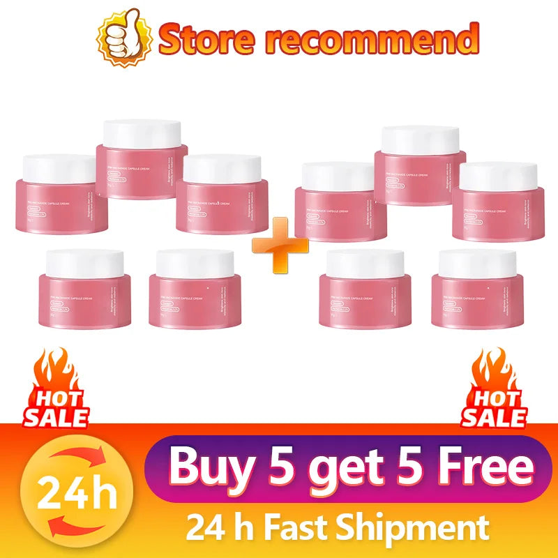 Korean Pink Collagen PDRN Capsule Cream with Niacinamide Cream for Uneven Skin Tone Lightweight Face Moisturizer Non Greasy Care