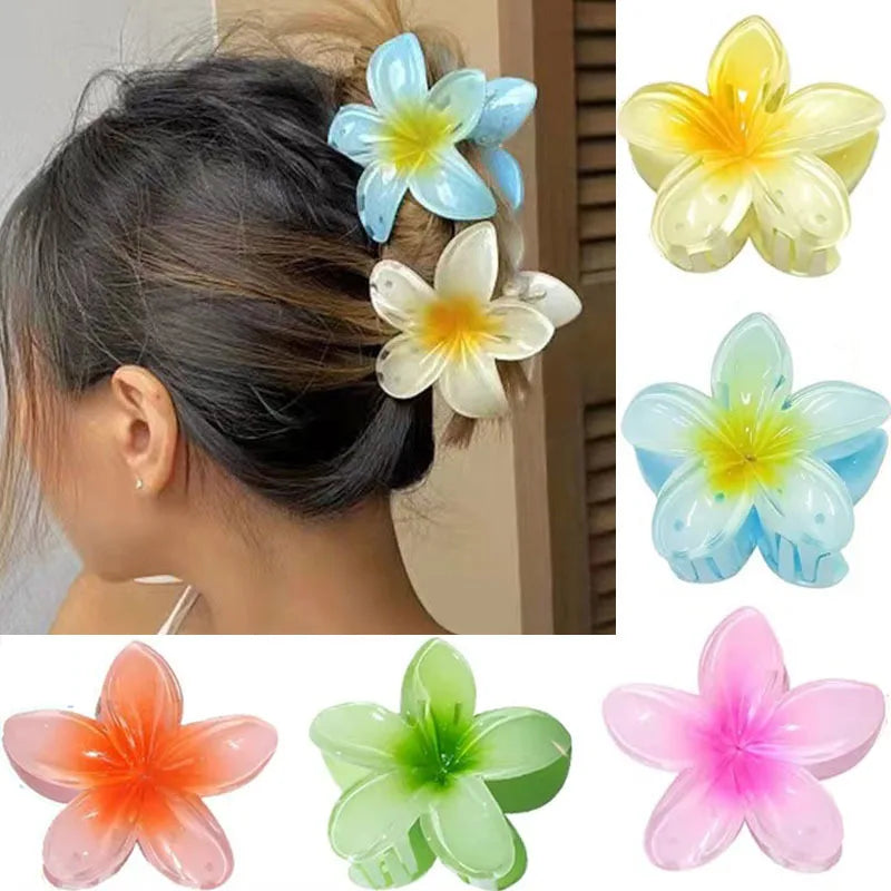 Fashion Flower Hair Clips for Women Bohemia Large Hair Claw Clamp Hairpins Barrettes Girls Beach Hair Accessories Headwear Gifts