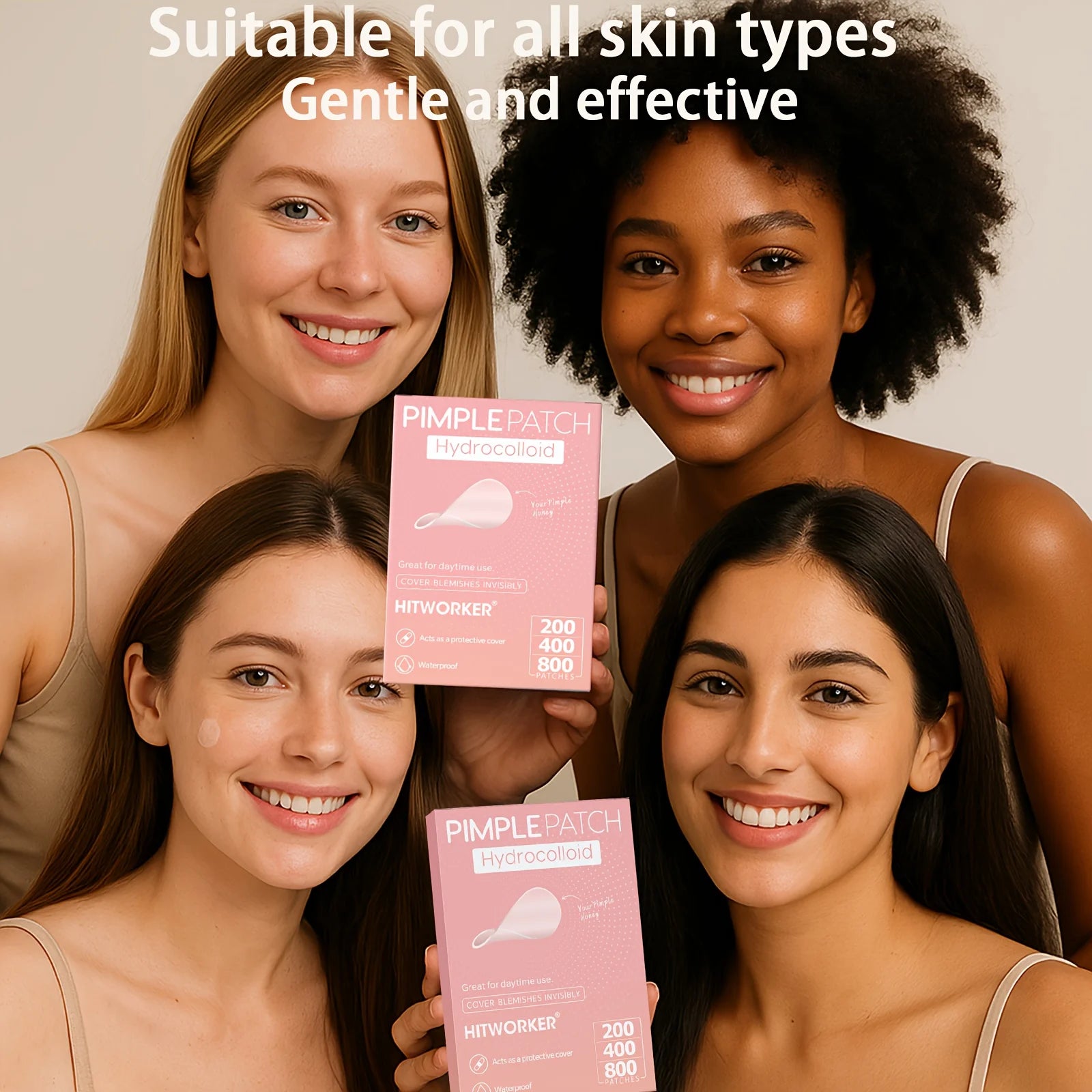 HITWORKER 800-Piece Acne Patches | Hydrocolloid round Acne Patches | Powerful Absorption of Acne Secretions, Gentle Cleansing An