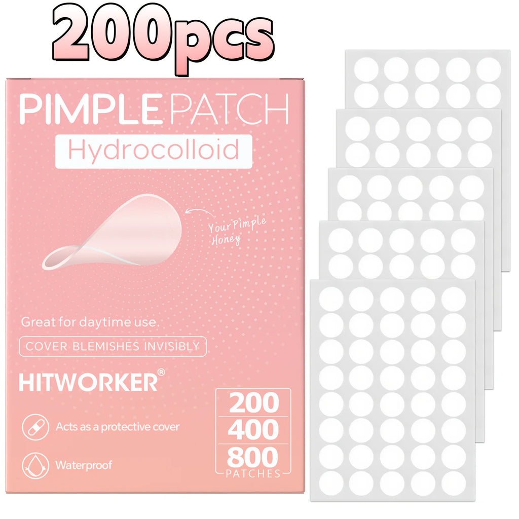 HITWORKER 800-Piece Acne Patches | Hydrocolloid round Acne Patches | Powerful Absorption of Acne Secretions, Gentle Cleansing An